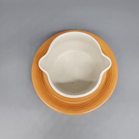 Franciscan USA Orange SIERRA SAND Gravy Boat w/ Attached Underplate - Picture 2 of 4